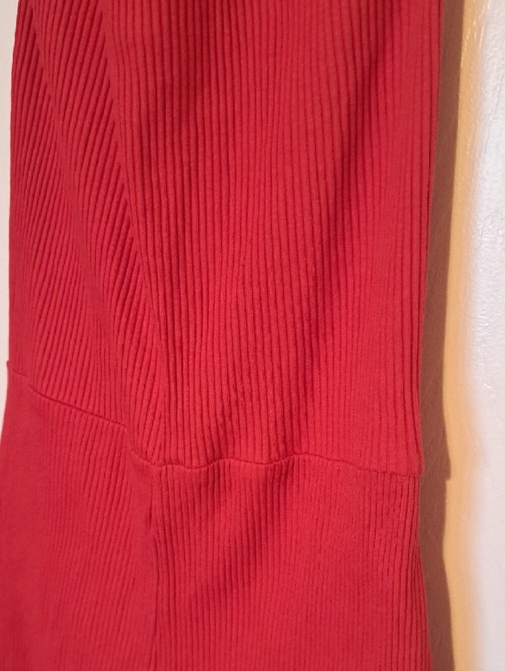 Zara Red Ribbed Halter Romper - Picture 3 of 7
